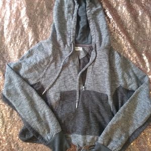Cropped zip up hoodie